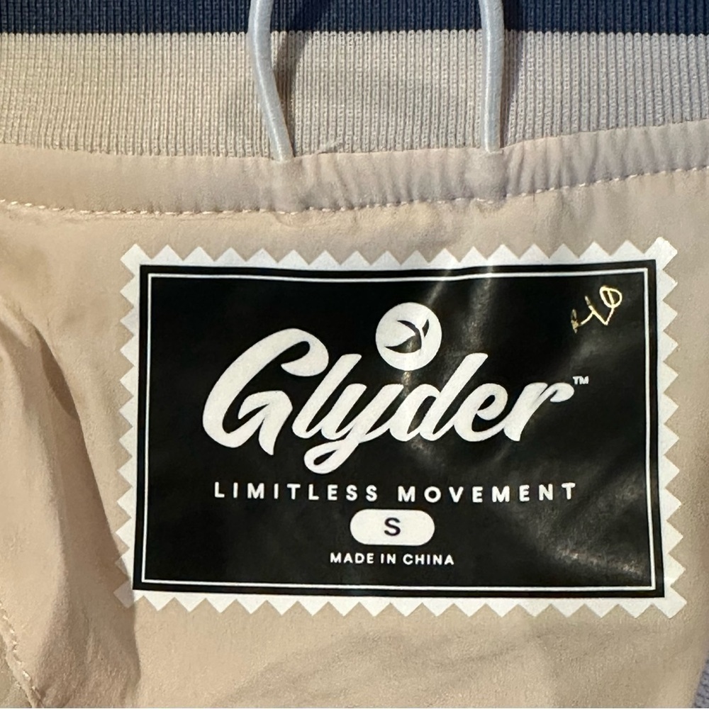Glyder NWT Varsity Jacket Oatmilk/Washed Blue Women’s Size S - Picture 9 of 10